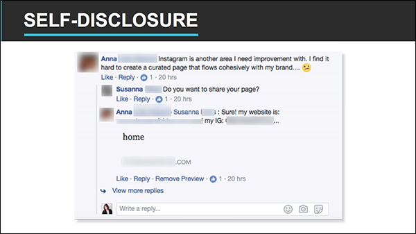 Self Disclosure example