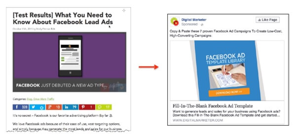 Facebook Lead Ads Example