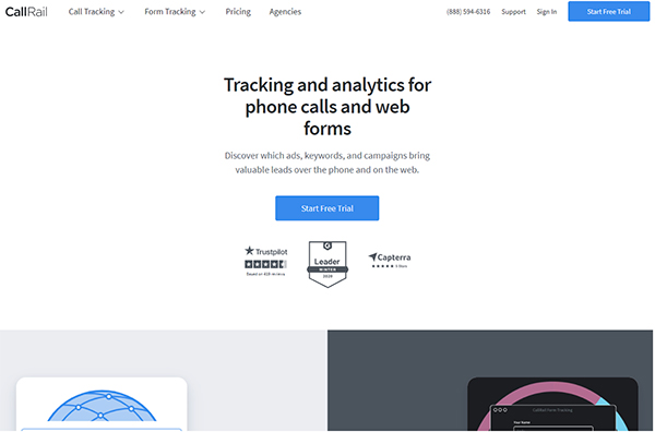 CallRail landing page