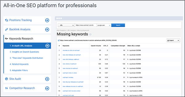 keyword research tool SERPStat