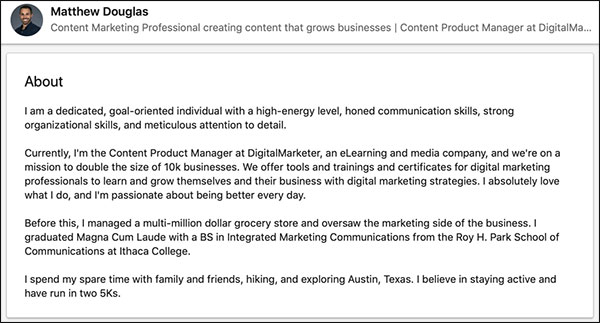 Matt Douglas' LinkedIn Summary