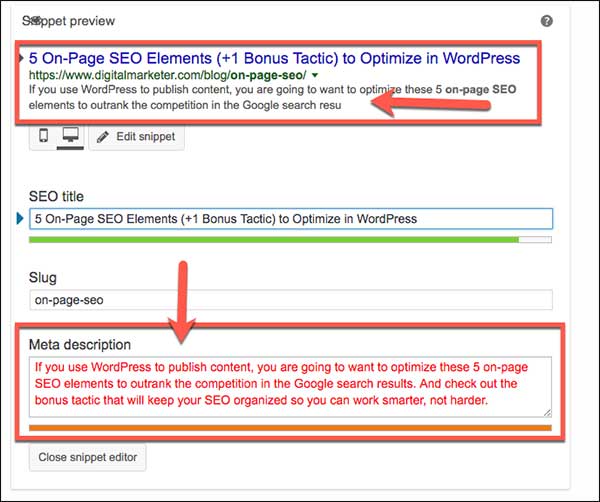 Optimizing the meta description in WordPress using the Yoast plug-in