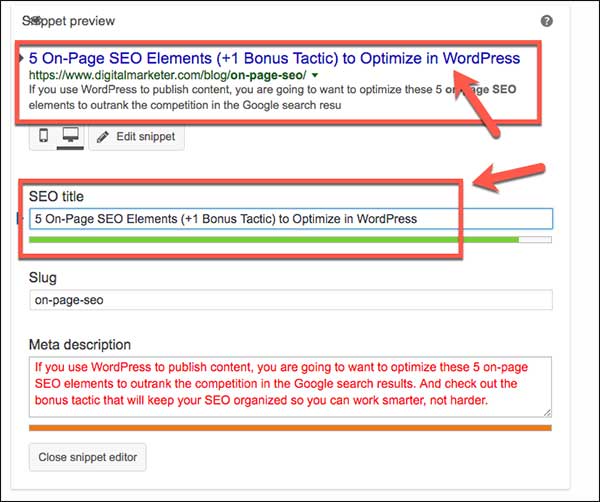 Optimizing the title tag in WordPress using the Yoast plug-in